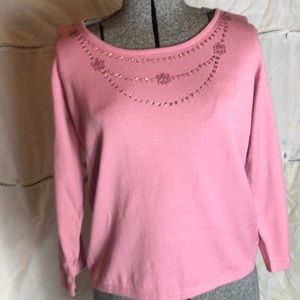 Bette Sung Lightweight sweater Peony wSequins